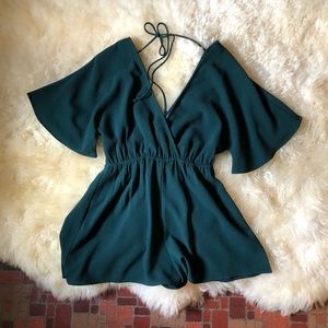 NWOT Emerald Green Romper